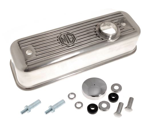 Alloy Rocker Cover Set - with Cap and Fittings - Polished - RP1134